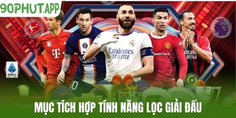 Mục tích hợp tính năng lọc giải đấu