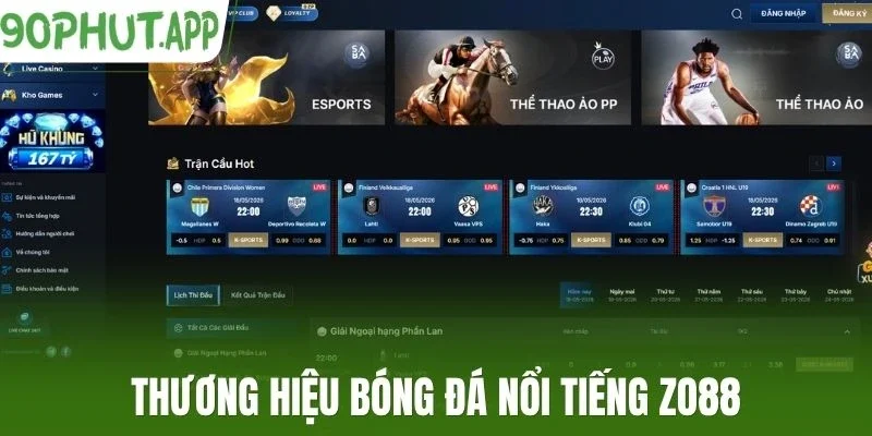 Thương hiệu bóng đá nổi tiếng Zo88