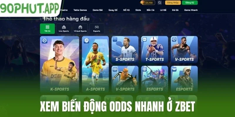 Xem biến động odds nhanh ở Zbet