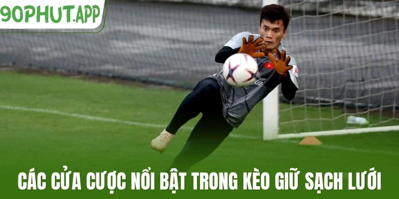 Các cửa cược nổi bật trong kèo giữ sạch lưới