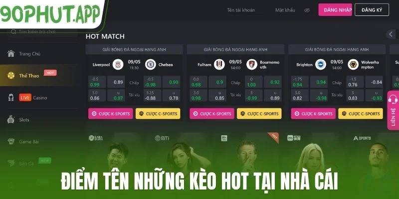 Điểm tên những kèo hot tại nhà cái