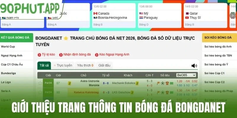 Giới thiệu trang thông tin bóng đá Bongdanet