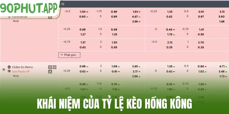 Khái niệm của tỷ lệ kèo Hồng Kông