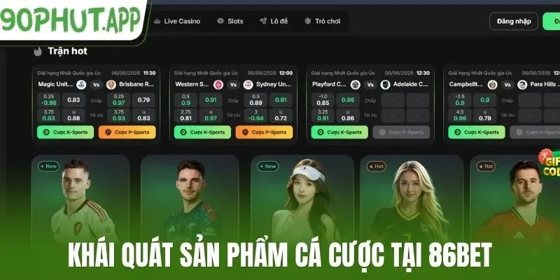 Khái quát sản phẩm cá cược tại 86Bet