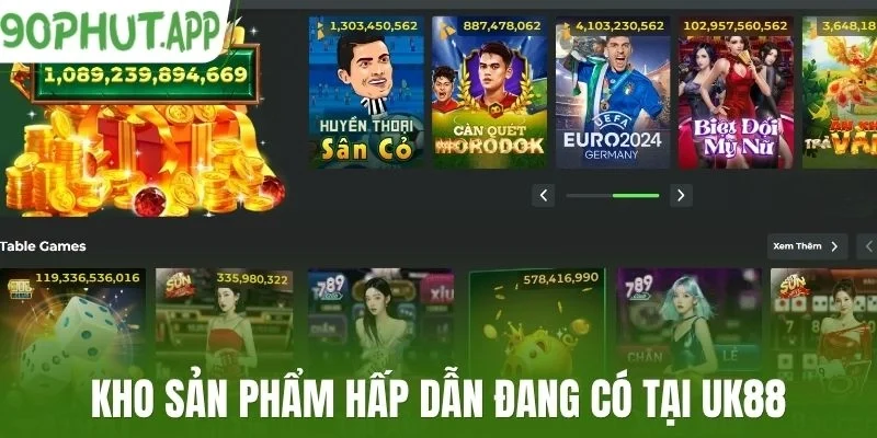 Kho sản phẩm hấp dẫn đang có tại Uk88