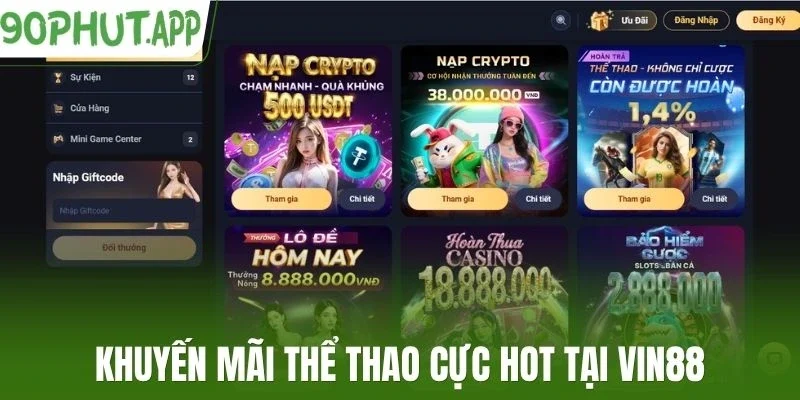 Khuyến mãi thể thao cực hot tại Vin88