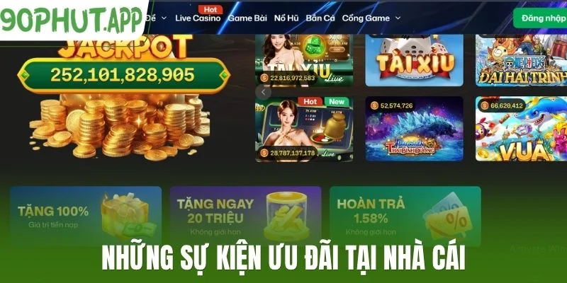 Những sự kiện ưu đãi tại nhà cái