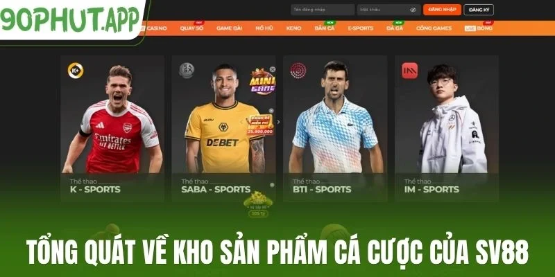 Tổng quát về kho sản phẩm cá cược của Sv88